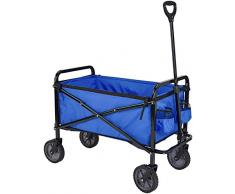 AmazonBasics Zusammenklappbarer Bollerwagen für den Garten, faltbar, mit Abdeckung, für den Außenbereich, Blau
