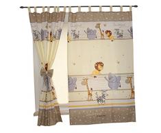 TupTam Kinderzimmer Vorhäng mit Schleifen 2er Set, Farbe: Imagine Beige, Größe: ca. 155x95 cm