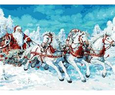 Mrlwy Digitales Malen Ölgemälde Weihnachtsmann-Malen nach Zahlen Digitales Malen Dekorative Malbilder 40X50Cm (ohne Rahmen)