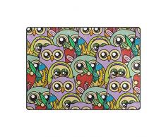 Orediy Große Schaumstoff-Teppich, Eulenmotiv, Pastellfarben, leicht, für Kinder, Polyester, Multi, 160 x 122 cm