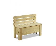 MODO24 Truhe Holztruhe Holzbank Truhenbank Sitzbank für Kinder Spielkiste B-12 Serie B (B-12, unbehandelt)
