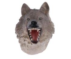 perfeclan Wildtier Handpuppen Tierfugur Handpuppe Spielzeug zum Märchen und Geschichte Erzählen für Baby und Kinder - Wolf