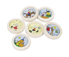 Goki 4013594560191 Geduldspiel mit Stahlkugeln, 6-er Set mit unterschiedlichen Motiven