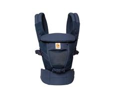 ERGObaby Babytrage für Neugeborene (3.2 bis 20kg) Adapt Cool Air Mesh Deep Blue, Ergonomische Babytragetasche, Bauchtrage und Rückentrage, blau