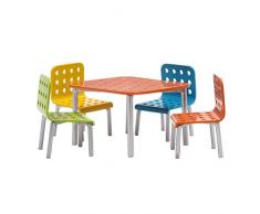 Lundby 60-905000 - Gartenmöbel für Puppenhaus - Möbelset 5-teilig - Zubehör - Balkonmöbel - Tisch - Stühle - ab 4 Jahre - für 11 cm Puppen - Maßstab 1:18