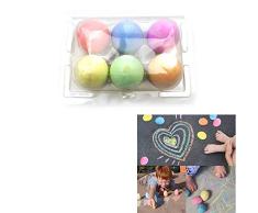HSKB Kreide Glitzer Tafelkreide Schulkreide Straßenkreide Wandkreide Kreide Set für Kinder Lernen / Zeichnen / Erstellen / Spielen / mit Tragbarer Box 6pcs