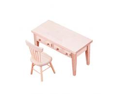 HEALLILY 1 Set Möbel Schreibtisch Miniatur Holzpuppenhaus Miniatur Mini Holzspielzeug für DIY Puppenhaus Bastelzubehör 2 Stk