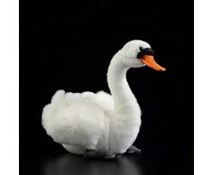 WRUMLJUFX Süße weiße Schwan Puppe Simulation des Schwan Samt Spielzeug Simulation Tier Plüschtier 24CM, Brust zu Schwanz Länge 23 cm