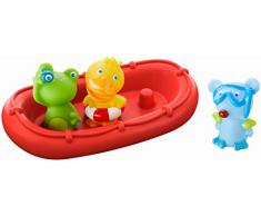 HABA - 303866 - Badeboot Tiermatrosen ahoi! | Badespielzeug mit Boot, Frosch, Ente und Maus | Set aus Badeboot mit drei Fingerpuppen zum Aufstecken | Badewannenspielzeug ab 12 Monaten
