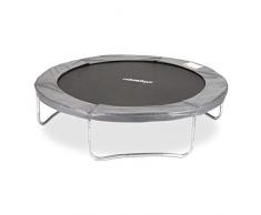 Relaxdays Unisex Jugend, grau Trampolin Outdoor, Gartentrampolin für Kinder & Erwachsene, bis 150kg, schützende Randabdeckung, Ø 183cm, 183 cm