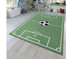 TT Home Kinder-Teppich, Spiel-Teppich Für Kinderzimmer Mit Fußball-Design, In Grün, Größe:200x290 cm
