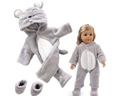 mxjeeio Einteiliger Puppen-Overall Puppenbekleidung - Bekleidungs- und Zubehörset für Babypuppen 40-48cm