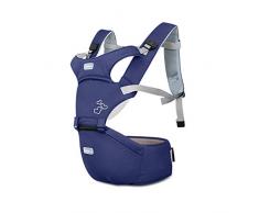 SONARIN Front Premium Hipseat Babytrage, Multifunktional, Ergonomisch, 100% Baumwolle, Schmetterlingsdrehschnalle, 6 Tragende Positionen,Angepasst an Ihr Kind wachsende,Ideal Geschenk(Blau)