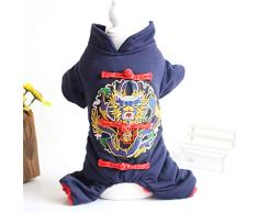 Pet Kleidung Herbst Und Winter Hund Westpommern Puppe Teddy Verdickung Haustier Tang Anzug Retro Vierbeiner Overall S Retro Drache