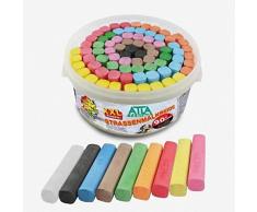 ATLA Straßenmalkreide im XXL Eimer, 93 Stk. inkl. schwarz - Malkreide