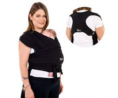 Koala Babycare® Baby Tragetuch-Leichtes Anziehen (Easy-On) - Unisex - Babytrage Neugeborene Multi-Use Bis 10kg - Babytragetuch Schwarz - Koala Cuddle Band - eingetragenes Design KBC®
