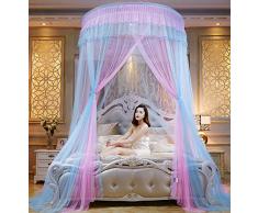 RHSMM Baldachin Moskitonetz Himmelbett Vorhänge Für Mädchen Bett - Colorblocking Dome Princess Spielzelt Für Kinder Spielen, Kinderzimmer Dekor Höhe 280Cm,E,1.5 * 2.0M