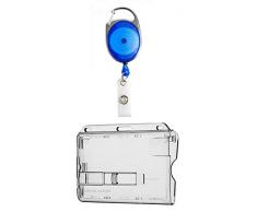 Waizmann.IDeaS® 1x Ausweisset Ausweis-Set - Ausweisjojo Jojo Zipper oval + Kartenhülle mit Ausschieber - Kartenhalter Ausweis Hülle horizontal Schutzhülle Namensschild Ausweishalter GROSSE FARBAUSWAHL