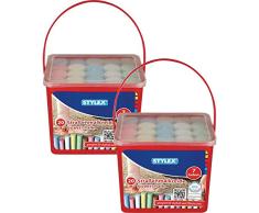 Stylex 48104 Straßenkreide, Mehrfarbig (2X 20er Eimer eckig)