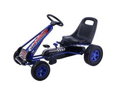 GOPLUS GoKart Go Cart Kettcar Tretauto Tretfahrzeug mit Gummireifen Farbwahl (blau)