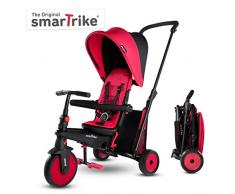 smarTrike STR3 Klappbares Kleinkinder-Dreirad mit Kinderwagen-Zertifizierung für 1,2,3 Jahre - 6 in 1 Mehrstufiges Dreirad , Rot