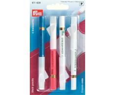 PRYM 4 Kreide-Bleistifte mit Bürste, weiß/pink/blau