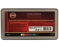 Koh-I-Noor GIOCONDA 8827 - Zeichenset Pastellstifte/Pastellkreiden in Metallbox, 12er Set