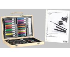 Playtastic Malkoffer: Malkasten 67-teilig mit Malblock 80g/m² 30Blatt (Farbkasten)