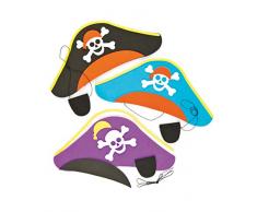 Baker Ross Bastelset - Piratenhut & Augenklappe - für Kinder zum Spielen ideal zum Kindergeburtstag und Karneval - 3 Stück