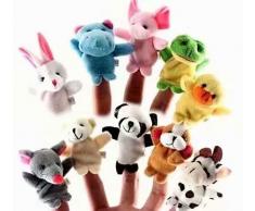 SANDIN 10x Fingertiere/Fingerpuppen Tiere - 10 Stück Set - tierisches Theater an der Hand!