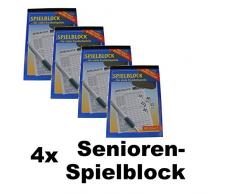 4x Senioren Knobelspiel Spielblock Knobel Würfel Block 40 Blatt große Schrift
