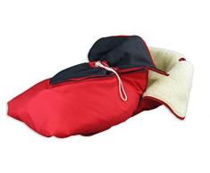 Erst-Holz 24.30-rot Fußsack mit Lammwolle Winterfußsack Schlittensack für Schlitten oder Kinderwagen