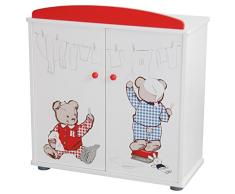roba Puppenkleiderschrank Serie „Teddy College“, Puppenmöbel zum Verstauen von Puppenkleidung und Puppenzubehör, weiß