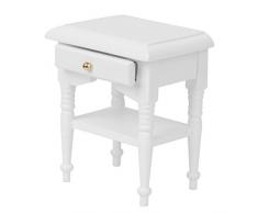 Puppenhaus Bett Schrank - SODIAL(R) 1/12 Puppenhaus Bett Kabinett Miniatur Modell Moebelhaus Dekoration weiss Holz