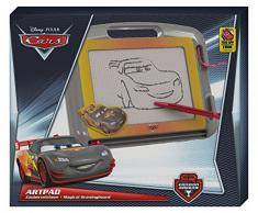 Lena 65688 - Zauberzeichner Disneys Cars, Magnetmaltafel ca. 30,5 x 20,2 x 2 cm, Tafel mit Griff, Schieber und befestigten Stift, Maltafel für Kinder ab 3 Jahre, Zaubertafel zum immer wieder Bemalen