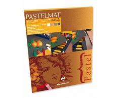 Clairefontaine 96007C Zeichenblock Pastelmat (12 Blatt, 24 x 30 cm, 360 g, mit 4 transparenten Trennblättern, Spezielkarton ideal fur Pastell und Kreide) braun, anthrazit, weiß und hellbraun