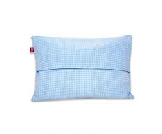 Kissen mit Namen Kinder Jungen Vichy Karo hellblau (Geburtsgeschenk: Dekokissen fürs Kinderzimmer)