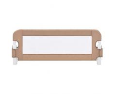 vidaXL Bettschutzgitter Bettgitter Kinderbettgitter Babybettgitter Rausfallschutz Kinder Baby Kleinkind Gitter Kinderbett Taupe 102x42cm Polyester