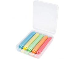 IsMoon Malkreide Straße Staubfreie（5PCChalk Holder + 5PC Kreide） Tafelkreide Farbe Grobe Kreide Original Straßenmalkreide Stangen Straßenkreide Kinder (Gold)