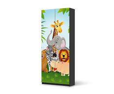 Möbelsticker IKEA Pax Schrank 236 cm Höhe - 2 Türen selbstklebend Design Wild Animals (Kids) Dekofolie Klebefolie Kleiderschrank Kinderzimmer