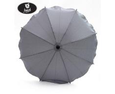 Best For Kids Universal Kinderwagenschirm NEUSTE TECHNIK Höchster UV Schutz Standard 801 - Sonnenschirm und Regenschirm für Kinderwagen, biegsam und einklappbar, 15 Farben zur Auswahl (Hellgrau)