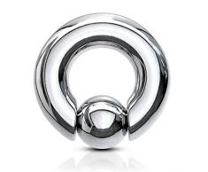 viva-adorno Piercing BCR Spring Ball Closure Ring Intimpiercing Klemmring Chirurgenstahl 316L Clip in Pop Out XXL Stärke 4 bis 10mm Z297x, 8 x 16 x 12mm