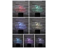 ZZFGXX Nachttischlampe-Modell-touch Für Kindermotorräder Touch-Fernbedienung/Farbwechsel Licht/Nachtlicht/Neujahrsgeschenk / 3D-Phantomlicht