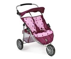 Bayer Chic 2000 697 78 Jogger, Zwillings-Puppenwagen, Stars Brombeere