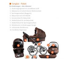 Bergsteiger Venedig Nostalgie Kinderwagen 3 in 1 Retro Kombikinderwagen Megaset 10 teilig inkl. Babyschale, Babywanne, Sportwagen und Zubehör