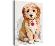 murando - Malen nach Zahlen Hund Welpe 40x60 cm Malset mit Holzrahmen auf Leinwand für Erwachsene Kinder Gemälde Handgemalt Kit DIY Geschenk Dekoration n-A-0313-d-a