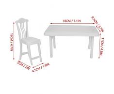 3 Stücke Mädchen Spielhaus Tisch Stuhl Nette Puppen Zubehör Tisch und Stühle für Puppe Miniatur Simulation Möbel Spielset