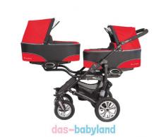 BabyActive Twinni Zwillingskinderwagen Geschwisterwagen Zwillingsbuggy Nr.03 Mexicanred