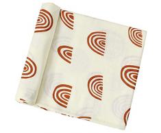 LifeTree weiche Baby Pucktücher für Junge und Mädchen, 120x120 cm OEKO TEX Baby Musselin Swaddle Decke, Bambus Baumwolle Musselin Tuch & Kinderwagen Decke, Regenbogen Design