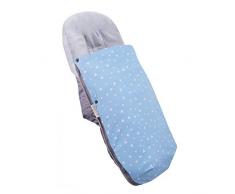 JANABEBE Universal Winter Fußsack für Kinderwagen & Buggy weiches (BLUE SPARKLES, THERMO FLEECE)